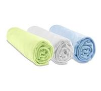 Lot de 3 draps housse Bambou pour Couffin 32x72 - anis blanc ciel Blanc