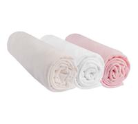 Lot de 3 Draps Housse bébé 70x160 cm en jersey 100% coton - EASY DORT - Rose Blanc Écru - Oeko-Tex