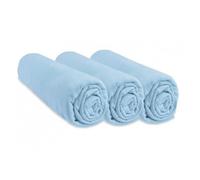 Lot de 3 Draps housse Jersey coton 40x80 Ciel - EASY DORT - Bébé - Garçon - Bleu ciel - Rectangulaire