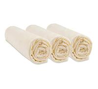 Lot de 3 Draps Housse pour Couffin 32x72 Ovale |100% Coton Bio | Écru | Compatible avec Matelas Ovale pour Couffin, Nacelle, Landau | Marque Easy Dort | Certifié Oeko Tex | Fabriqué en Europe |