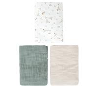 Lot de 3 draps housses couffin en coton sidonia beige, vert, sidonia 30X70