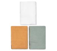 Sevira Kids - Lot de 3 Draps housses couffin en gaze de coton, Tendance Made in France