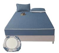 Lot de 3 draps-housses d'été en soie glacée - Drap de lit en soie glacée - Respirant et rafraîchissant