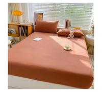 Lot de 3 draps-housses en coton doux avec bandes élastiques - Couleur unie - Antidérapants - Pour lit double et grand lit - 140/160/200 (rouge Shanzhu, 80 x 200 x 30 cm)
