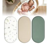 Lot de 3 draps-housses pour bébé - Doux et de qualité supérieure - Avec élastique - Pour poussette - Cadeau de naissance (style 1)