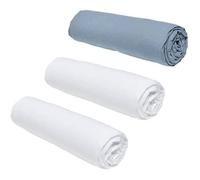 Lot de 3 draps housses TODAY Essential - 140 x 190 cm - 2 personnes - 100% Coton - Craie/ Denim