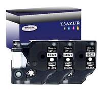 Lot de 3 DYMO D1 45021 BANDE DE MARQUEUR GÉNÉRIQUE BLANC / NOIR S0720610- 12 mm * 7 m G