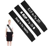 Lot de 3 écharpes RIP to My 20s - Décoration d'anniversaire Sash, Happy Birthday King - Décoration d'anniversaire - Rip Twenties - Décoration pour femme - Pour fête d'anniversaire