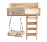 Lot de 3 échelles d'escalade en bois naturel pour hamster, chinchilla gerbille, oiseau, perroquet, hamster