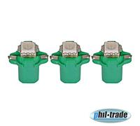 Lot de 3 éclairages de compteur de vitesse LED 5050 SMD B8.3D BAX10S - Vert - Kit de conversion compatible avec VW T3 Bus Golf 2 Polo 86c