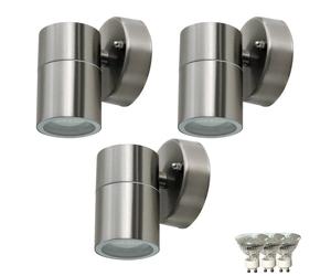 Lot de 3 éclairages extérieurs LED façade maison porte éclairage mural en acier inoxydable down spots lampes de jardin
