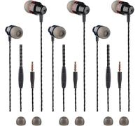 Lot de 3 écouteurs intra-auriculaires avec télécommande et microphone, isolation phonique en laiton, anti-n?uds, pour smartphones iOS et Android, ordinateurs portables