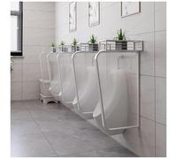 Lot de 3 écrans d'urinoir en verre trempé à fixation murale avec cadre en acier inoxydable - Déflecteur d'intimité pour homme - Design durable et élégant