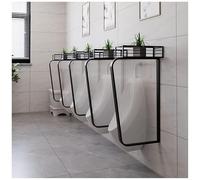 Lot de 3 écrans d'urinoir en verre trempé noir avec cadre en acier inoxydable pour l'intimité des hommes dans les toilettes publiques