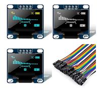 Lot de 3 écrans OLED de 2,4 cm 3 couleurs 128 x 64 SPI I2C IIC Série - Écran LCD avec câble pour Raspberry-Pi RPI 3 écrans OLED 0,96" 3 couleurs 128 x 64 SPI I2C IIC Série LCD avec