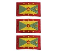 Lot de 3 écussons brodés à thermocoller ou à coudre Motif drapeau des pays 7 x 4 cm pour vestes, gilets, sacs à dos, chapeaux, sacs et loisirs créatifs (Grenade)