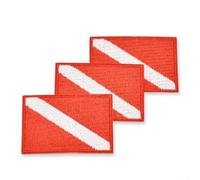 Lot de 3 écussons brodés avec brassard pour combinaisons de plongée, vestes et accessoires d'extérieur (rouge)