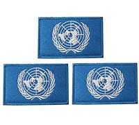 Lot de 3 écussons brodés avec drapeaux des Nations Unies pour chapeaux, sacs tactiques, vestes, vêtements