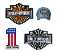 Lot de 3 écussons brodés compatibles avec Harley Davidson, à coudre ou à repasser, environ dix centimètres de long, pour t-shirts, jeans, vêtements, sacs, anorakes, sacs à dos