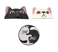 Lot de 3 écussons thermocollants en forme de chat pour vêtements artisanaux