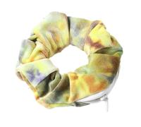 Lot de 3 élastiques à cheveux pour femme avec fermeture éclair, élastiques multicolores, élastiques pour cheveux, cordes à cheveux, chouchous pour queue de cheval et rangement, café jaune