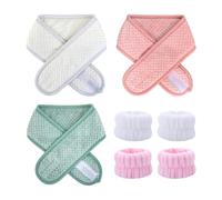 Lot De 3 Élastiques À Cheveux Pour Lavage Du Visage Et 2 Paires De Bracelets De Lavage Du Visage, Élastiques À Cheveux Pour Femme, Élastiques À Cheveux Réglables