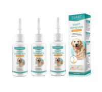 Lot de 3 éliminateurs de verrues pour chien - Éliminateur de verrues pour chien pour tous les types de chiens et chiens de petite, moyenne et grande taille, chaque flacon de 20 ml, éliminateur de