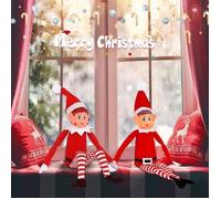 Lot de 3 Elvs Lutins Farceur Yeux Bleus Lutin de Nol Corps Mou et Visage en Vinyle Elfe de Nol Farceur Garon Elfi KIT DE DECORATION