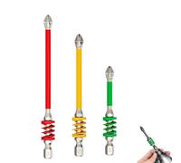 Lot de 3 embouts cruciformes magnétiques antidérapants avec ressort, résistants aux chocs, plus de glissement des dents de scie, tige hexagonale pour perceuse électrique, libération rapide, idéal pour