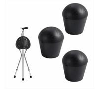 Lot de 3 embouts de pied de béquille pour canne pliante - Accessoires de rechange pour coussin de siège - Plus de stabilité - En caoutchouc - Pour tube de 22 mm