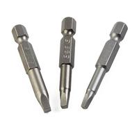 Lot de 3 embouts de tournevis à tête carrée 50 mm en acier magnétique pour tournevis électrique, outils pneumatiques, kit de réparation de foret manuel