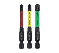 Lot de 3 embouts de tournevis cruciformes fendus spéciaux de 65 mm - Traitement noir phosphatant - Anti-rouille - Vis d'engagement plus serrées - Vous pouvez travailler facilement