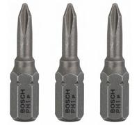 Lot de 3 embouts de vissage Extra-dur Phillips PH2 à queue 6 pans mâle 1/4 Longueur 25 mm BOSCH 2607001511