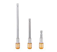 Lot de 3 embouts magnétiques pour tournevis - Tige hexagonale de 6,35 mm - Adaptateur de forets à main - Porte-foret - Libération rapide