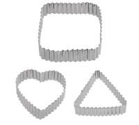 Lot de 3 emporte-pièces carrés triangulaires en forme de cœur en acier inoxydable pour la cuisine, Halloween, Noël