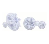 Zenker Emporte-pièces poussoir 43076 - Lot de 3 flocons de neige, plastique blanc 2,5 cm