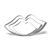 Lot de 3 emporte-pièces en forme de lèvres en acier inoxydable 14,5 cm, 11,7 cm, 8,4 cm