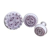 Lot de 3 emporte-pièces en forme de roue dentée pour fondant, biscuits, gâteaux, accessoires de cuisine