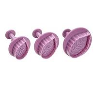 Lot de 3 emporte-pièces poussoir motif feuille Zenker Sweet Sensation ref 43075 Lila G