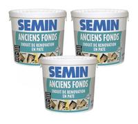 Lot de 3 enduits de rénovation pour les supports irréguliers Anciens Fonds Semin - intérieur-extérieur - seau de 1,5 kg