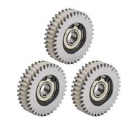 Lot de 3 engrenages de moteur de vélo électrique à 36 dents avec roulement de 8 mm pour moteur Bafang en nylon, acier, cuivre, planétaire, 38 x 38 x 12 mm, couleur argent doré (acier)