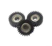 Lot de 3 engrenages en nylon 28T pour vélo électrique, 30 x 10 x 7 mm, kit de remplacement de pignon en alliage, couleur noire