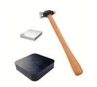 Lot de 3 ensembles de bijoux portables avec coussin en silicone et support en bois et marteau en métal pour un transport facile et des travaux manuels