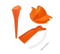 Lot de 3 entonnoirs à huile multifonctions pour moteur de vidange - Entonnoir de tuyau de dérivation pour moto DYNA, tube de guidage d'huile en plastique pour vidange d'huile automobile (orange)