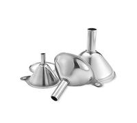 Lot de 3 entonnoirs en acier inoxydable, grands et petits, de qualité alimentaire, pour la cuisine