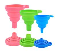 Lot de 3 entonnoirs pliables en silicone pour la cuisine, petits et grands, flexibles et pliables, de qualit alimentaire, pour remplir de petite