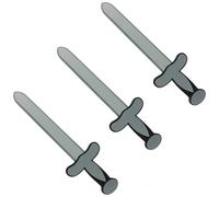 Lot de 3 épées en mousse grise de 45 cm de long avec protection croisée pour adultes, hommes, femmes, enfants, garçons, filles, croisés, chevaliers médiévaux