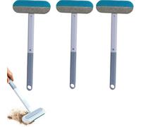 Lot de 3 épilateurs d'animaux 3 en 1 multifonction à manche long pour chat, brosse à poils de chat, épilateur portable, brosse à poils de chien, rouleau pour pieds, poils d'animaux, draps, tapis
