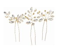 Lot de 3 épingles à cheveux élégantes en forme de fleur de cristal pour mariage, bal de fin d'année, mariage