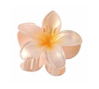 Lot de 3 épingles à cheveux élégantes et tendance - Grande taille - 8 cm - Fleur de plumeria - 13 cm - Carré - Accessoires pour cheveux pour femme (orange)